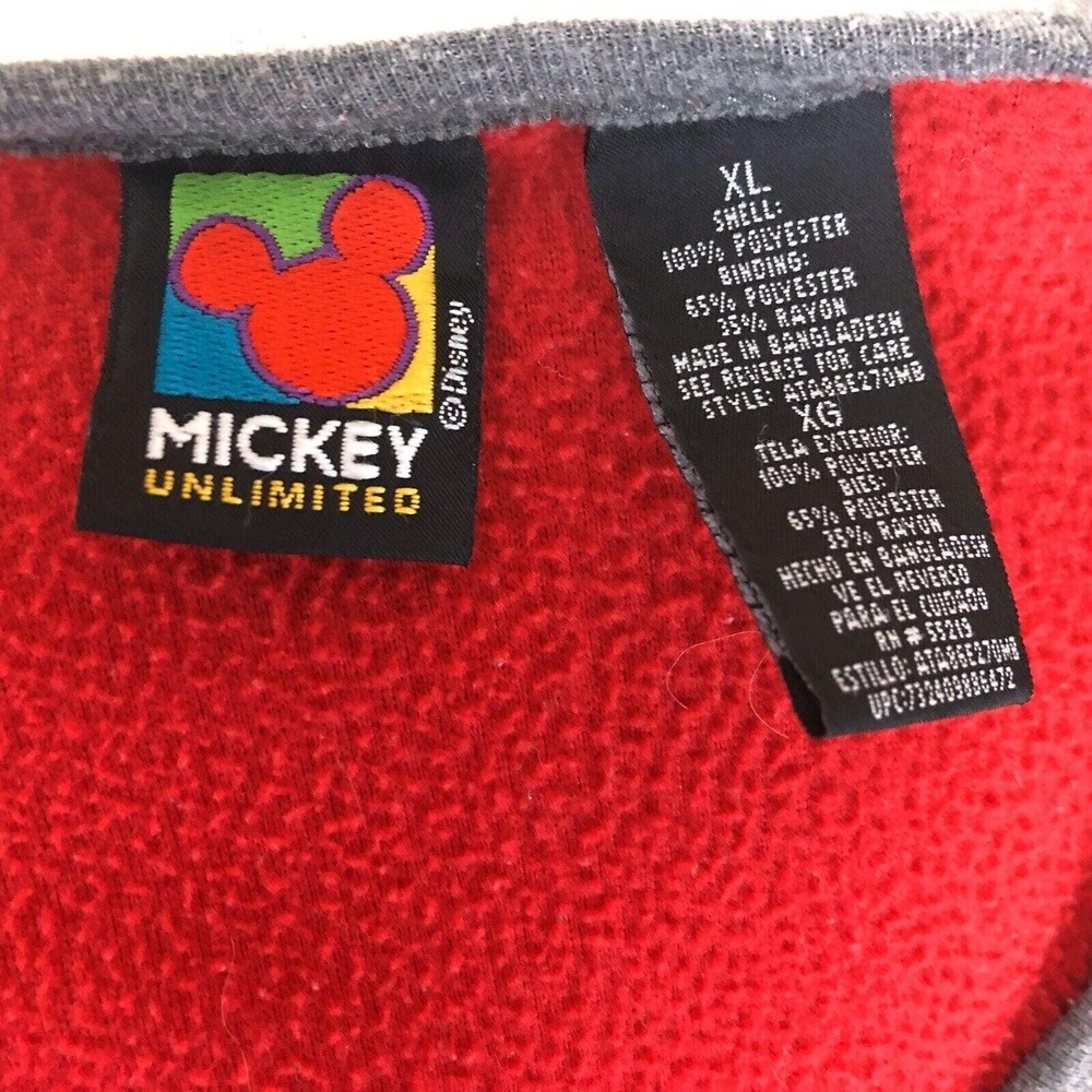 Mickey Unlimited V-Neck Sweater Top Vintage 90s Walt Disney Mouse XL Embroidered - Picture 7 of 7